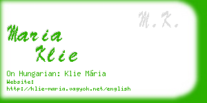 maria klie business card