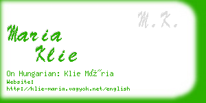 maria klie business card